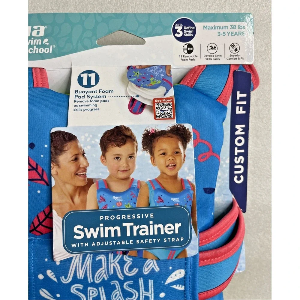 Aqua Swim School Progressive Swim Trainer‎ w/ Adjustable Strap 3-5 Years Level 3